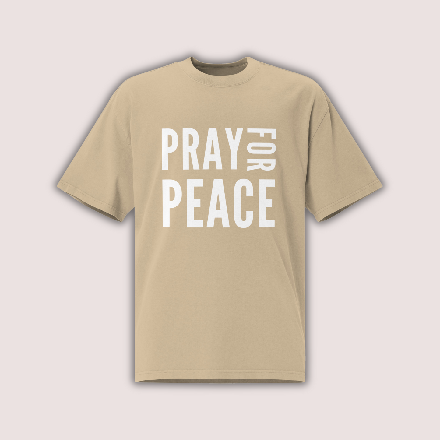 Pray for Peace Oversized T-shirt | Faded Khaki