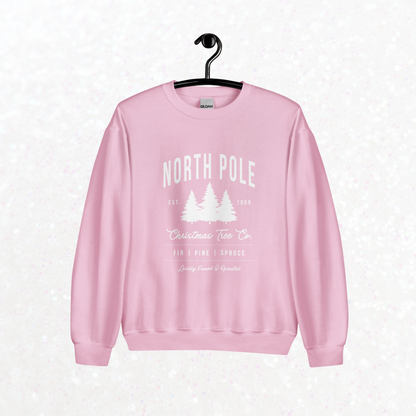 North Pole Christmas Tree Co. Crewneck | Light Pink