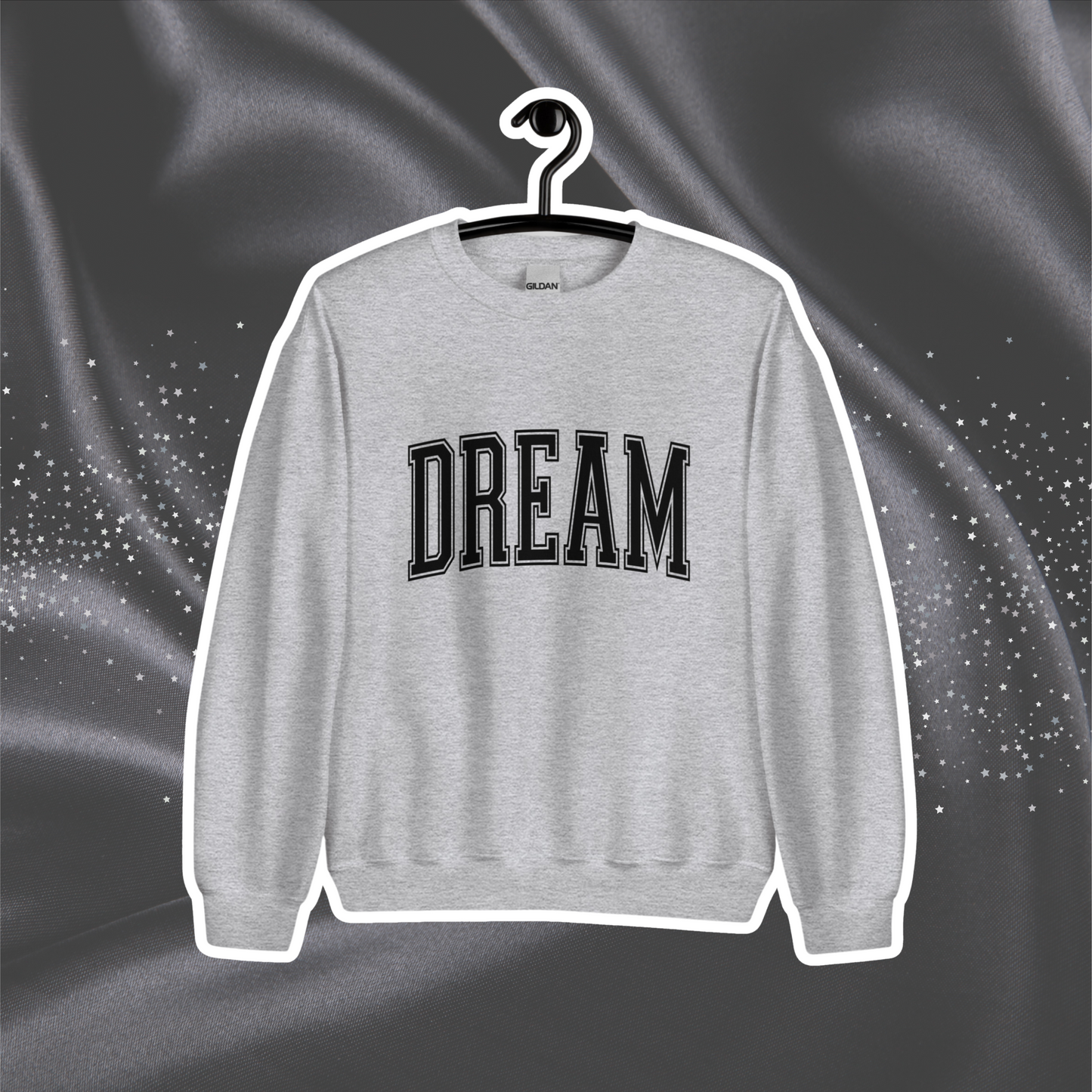 Varsity Dream Crewneck | Gray (Black Print)