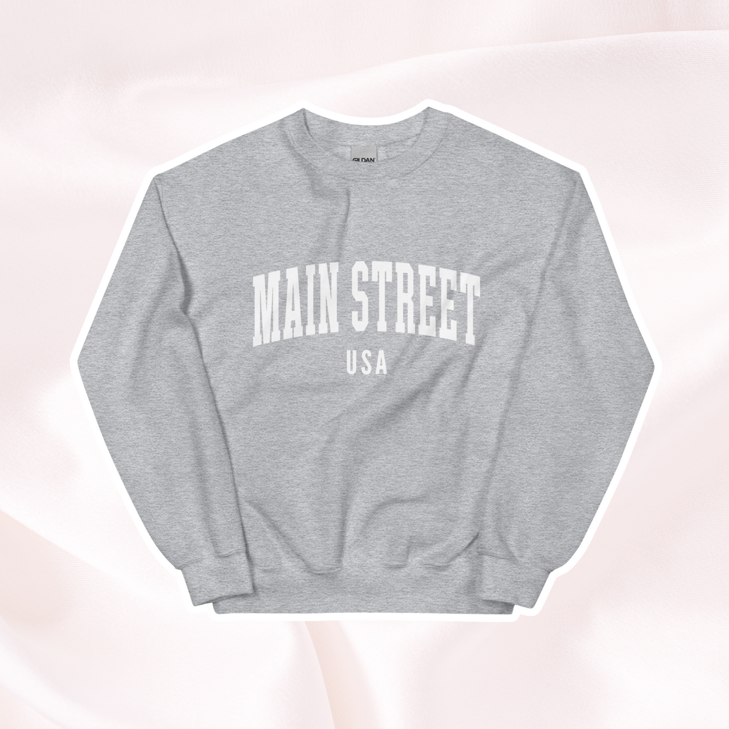 Main Street USA Crewneck | Gray (White Print)