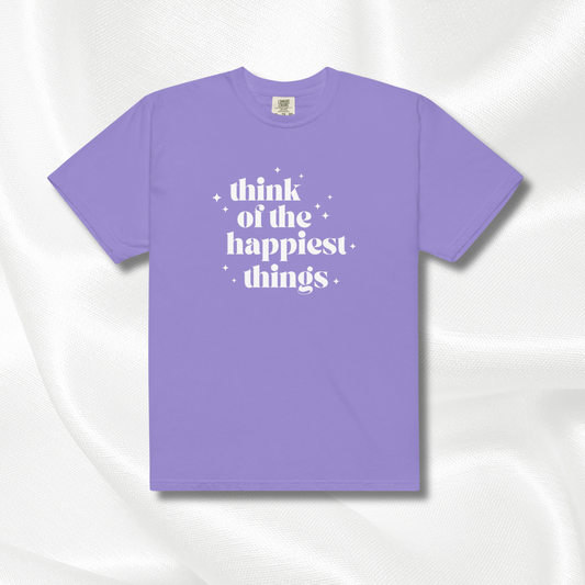 Think of the Happiest Things Comfort Colors Tee | Violet