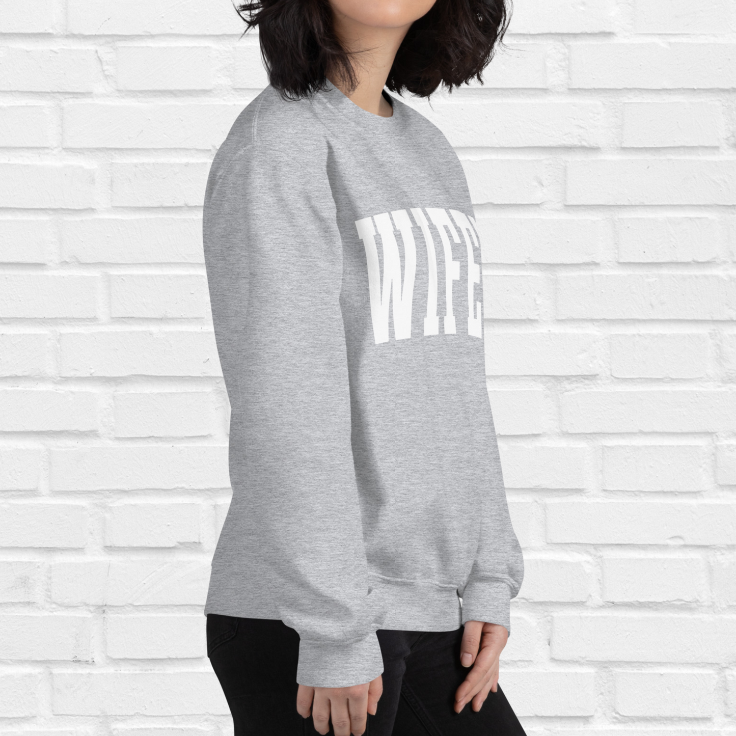 Varsity Wifey Crewneck | Sport Gray