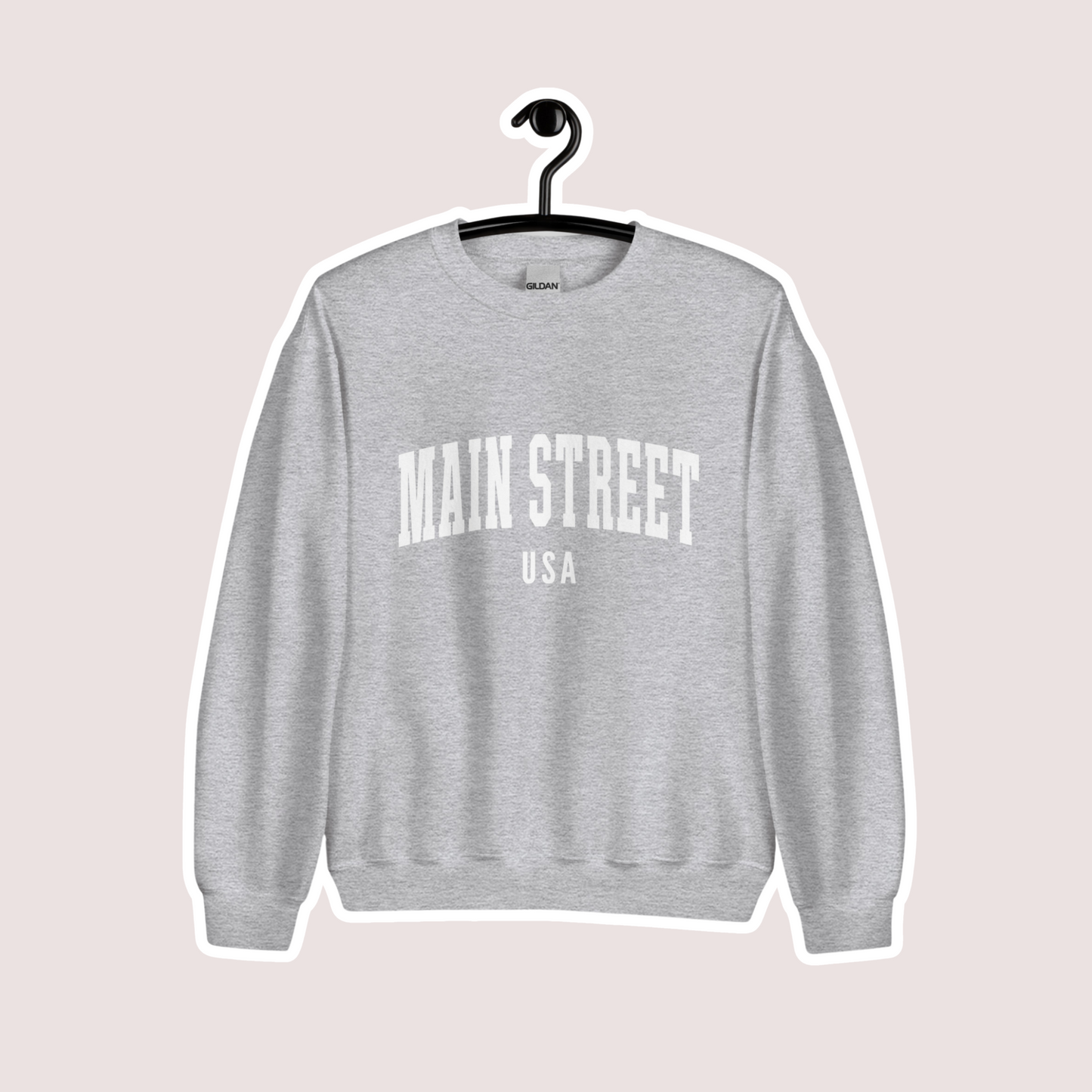 Main Street USA Crewneck | Gray (White Print)