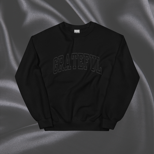 Varsity Grateful Crewneck | Black (Black Print)