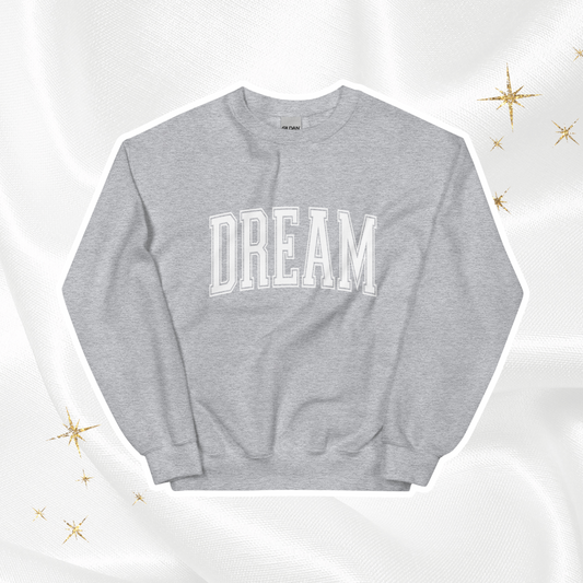 Varsity Dream Crewneck | Gray (White Print)