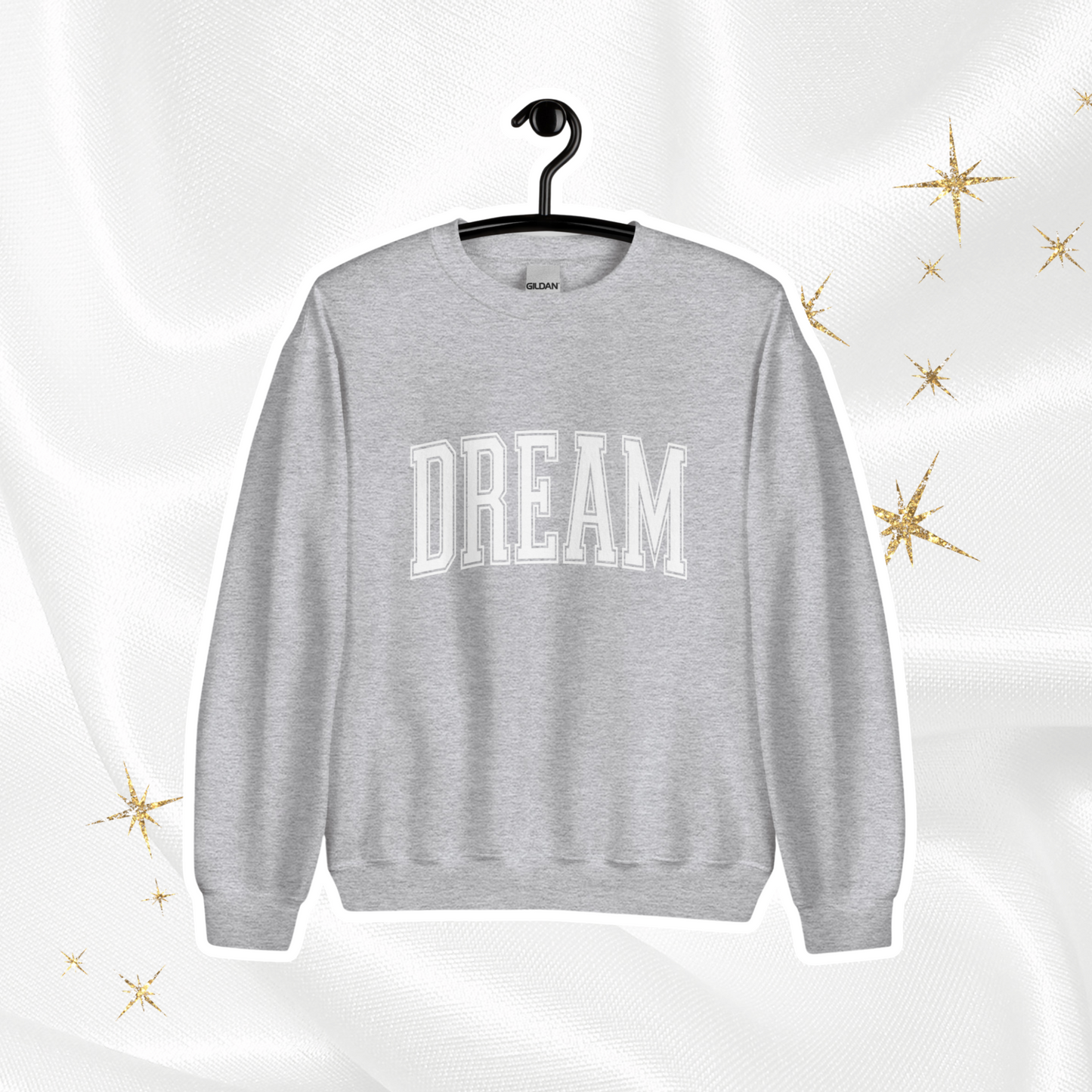 Varsity Dream Crewneck | Gray (White Print)