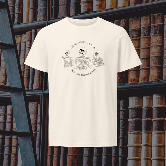 Literary Skeletons Stanley/Stella Organic Tee | Vintage White