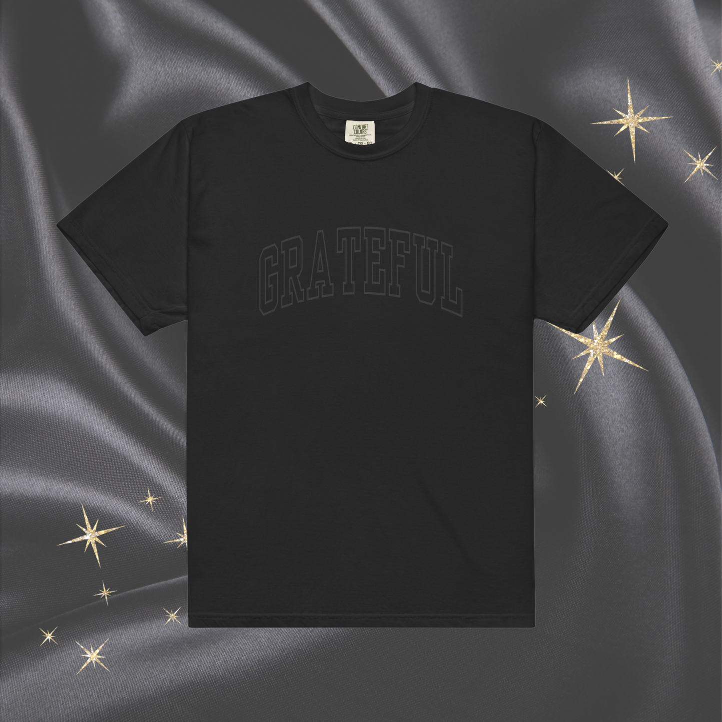 Varsity Grateful Comfort Colors Tee | Black (Black Print)