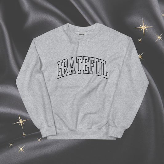 Varsity Grateful Crewneck | Sport Gray (Black Print)