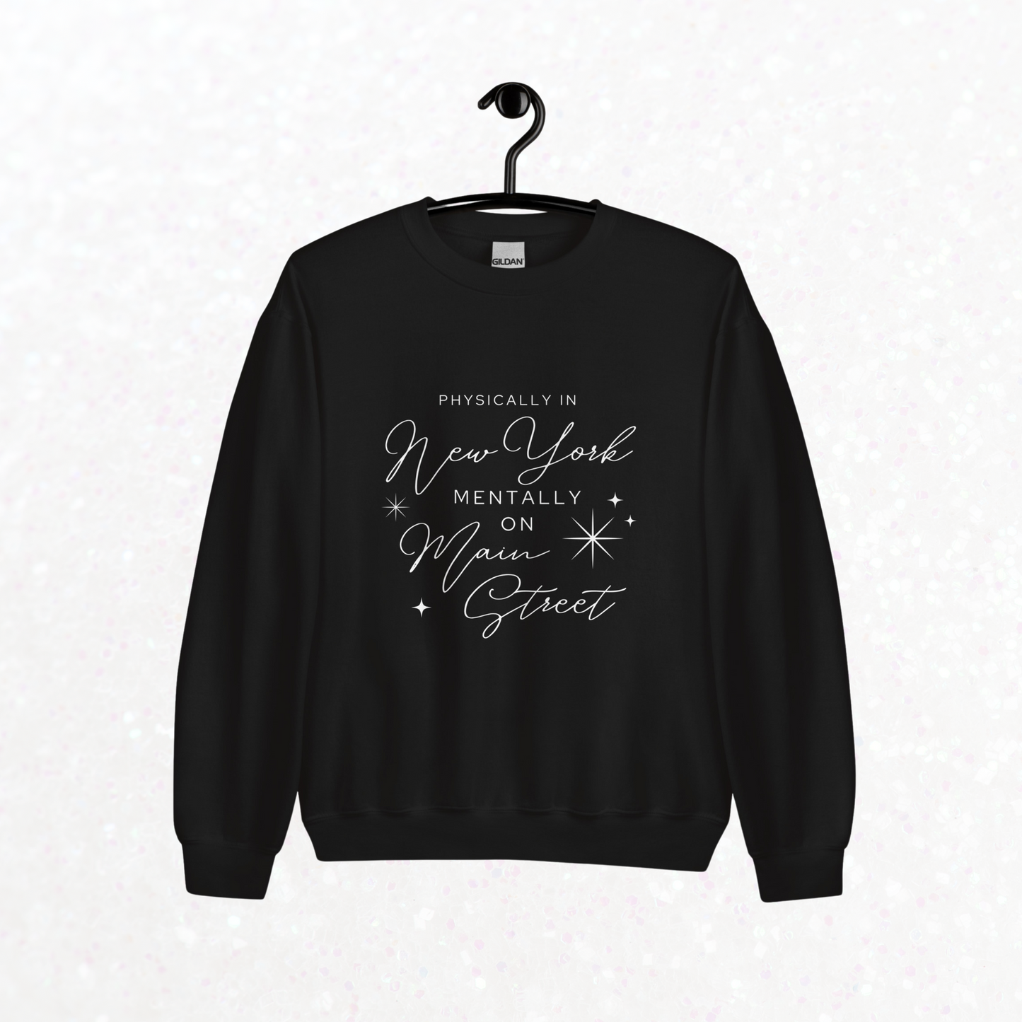 Mentally on Main Crewneck, New York | Black