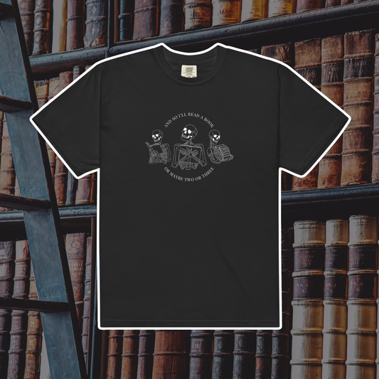 Literary Skeletons Comfort Colors Tee | Black