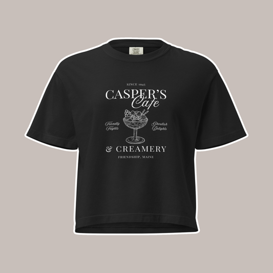 Casper's Cafe Comfort Colors Crop Tee | Black