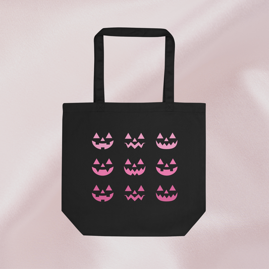 Pink Pumpkins Tote Bag | Black