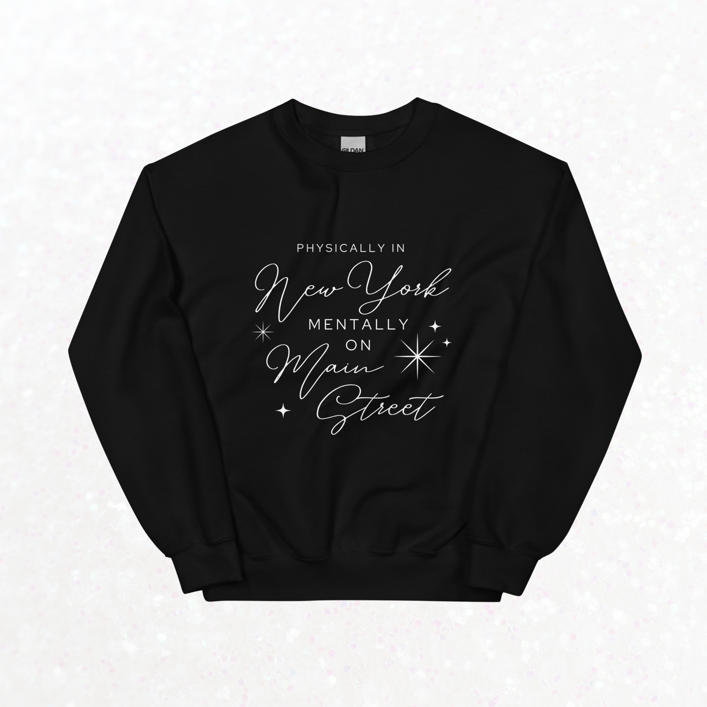 Mentally on Main Crewneck, New York | Black