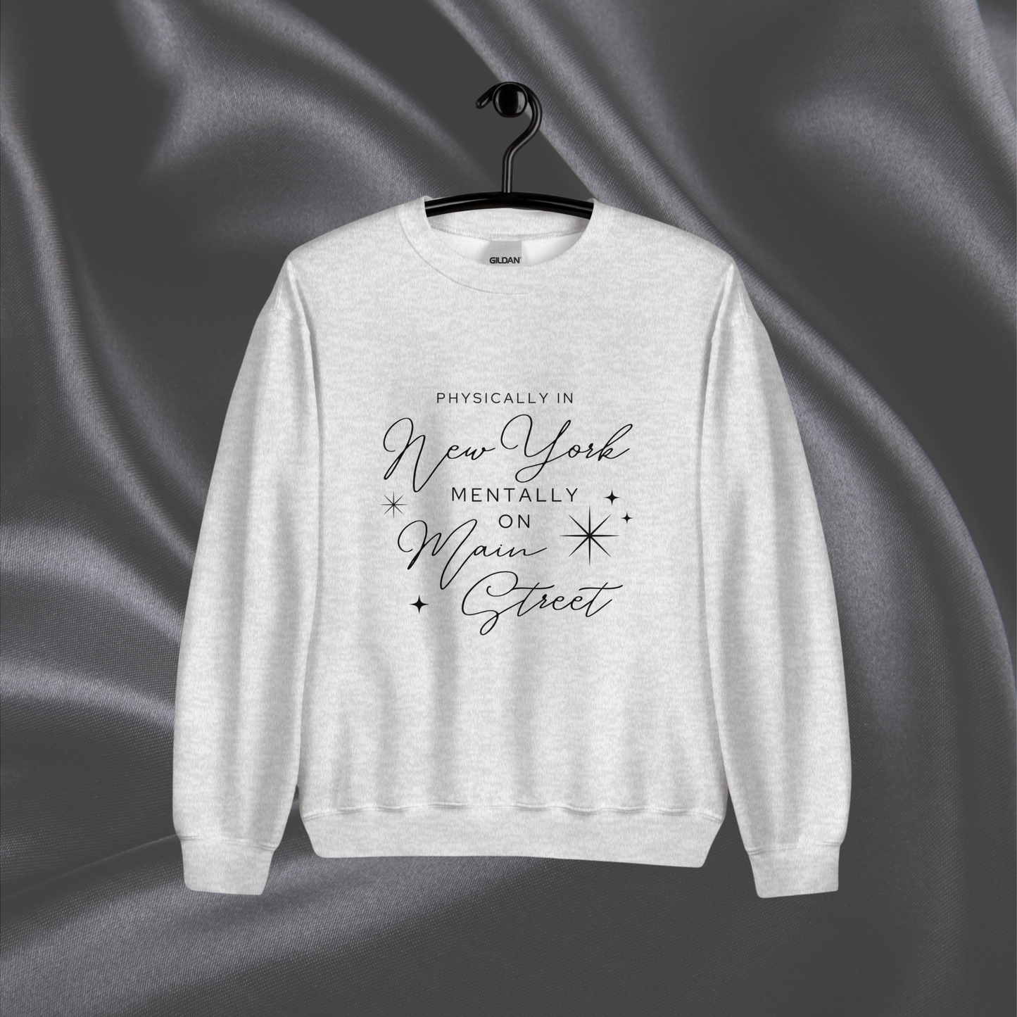 Mentally on Main Crewneck, New York | Ash