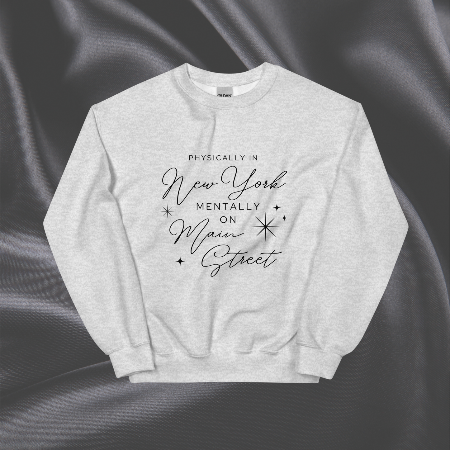 Mentally on Main Crewneck, New York | Ash