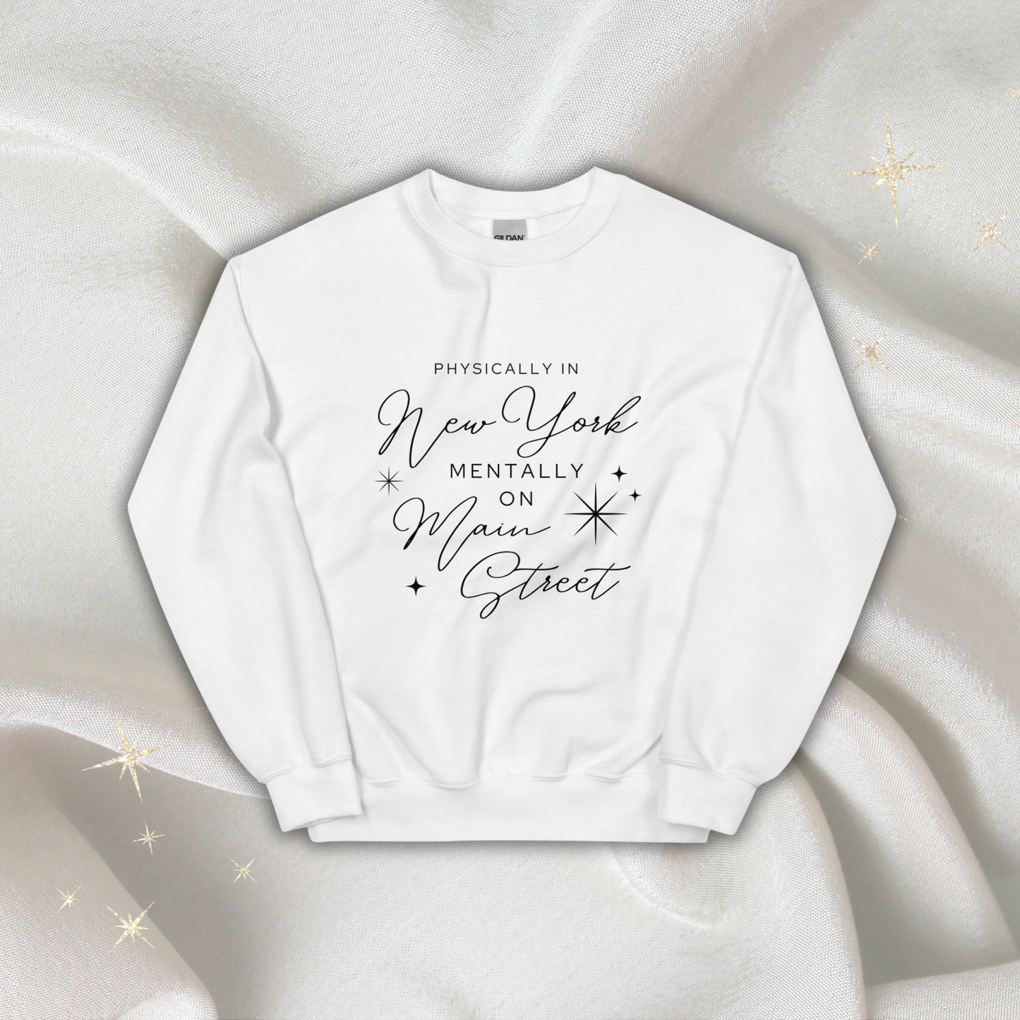 Mentally on Main Crewneck, New York | White