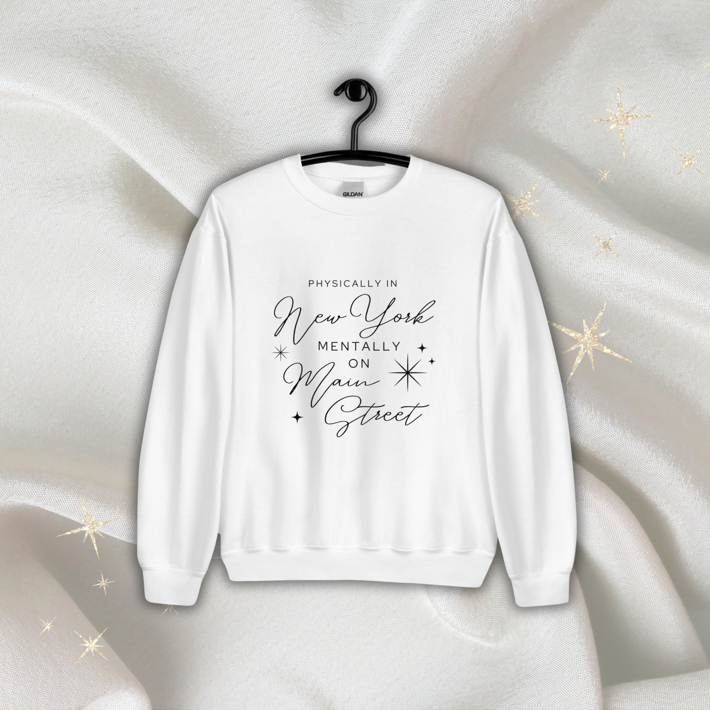 Mentally on Main Crewneck, New York | White