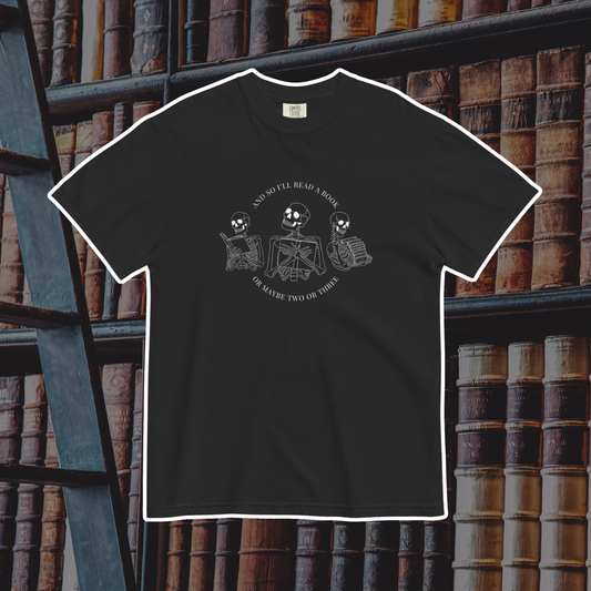 Literary Skeletons Comfort Colors Tee | Black