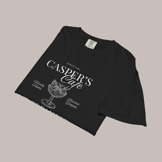 Casper's Cafe Comfort Colors Crop Tee | Black