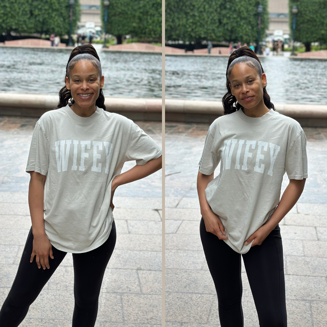 Varsity Wifey Oversized T-shirt | Faded Bone