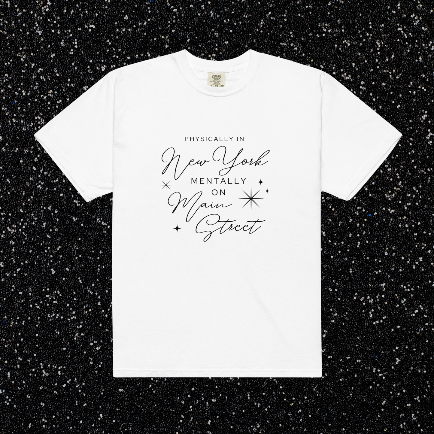 Mentally on Main Comfort Colors Tee, New York | White