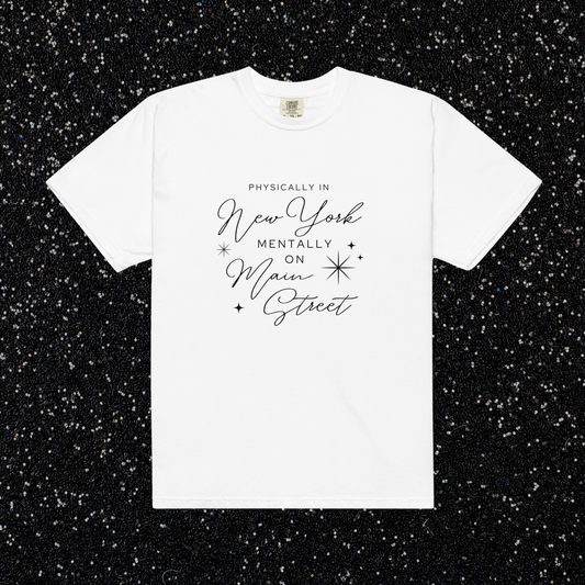 Mentally on Main Comfort Colors Tee, New York | White