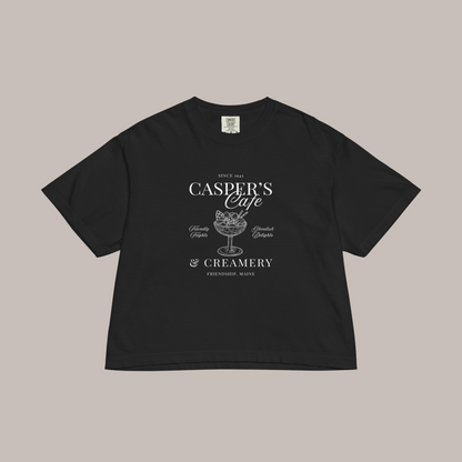 Casper's Cafe Comfort Colors Crop Tee | Black