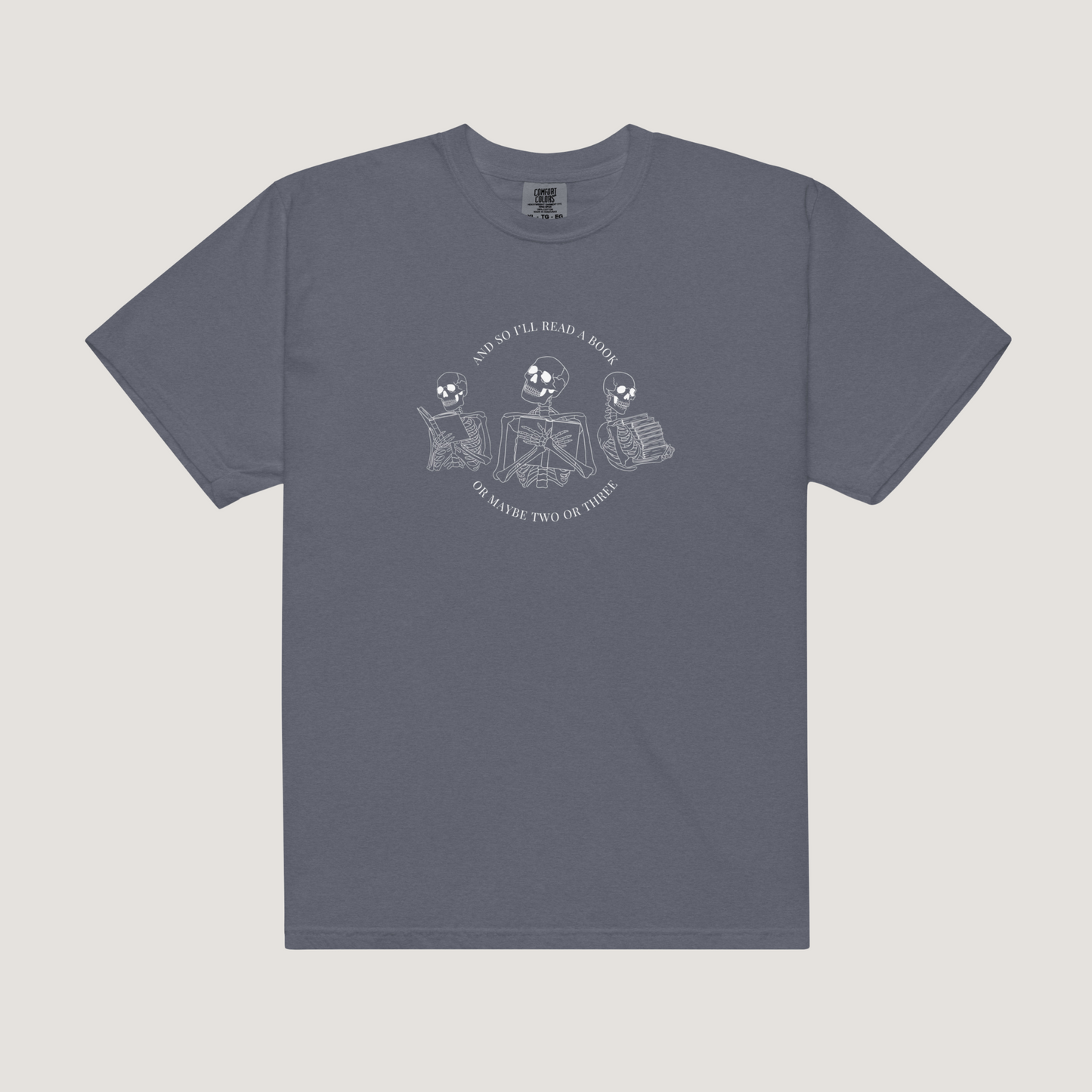 Literary Skeletons Comfort Colors Tee | Denim