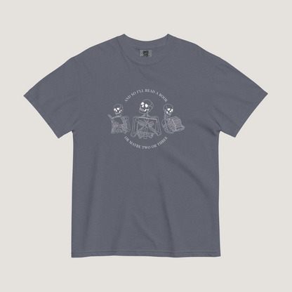 Literary Skeletons Comfort Colors Tee | Denim