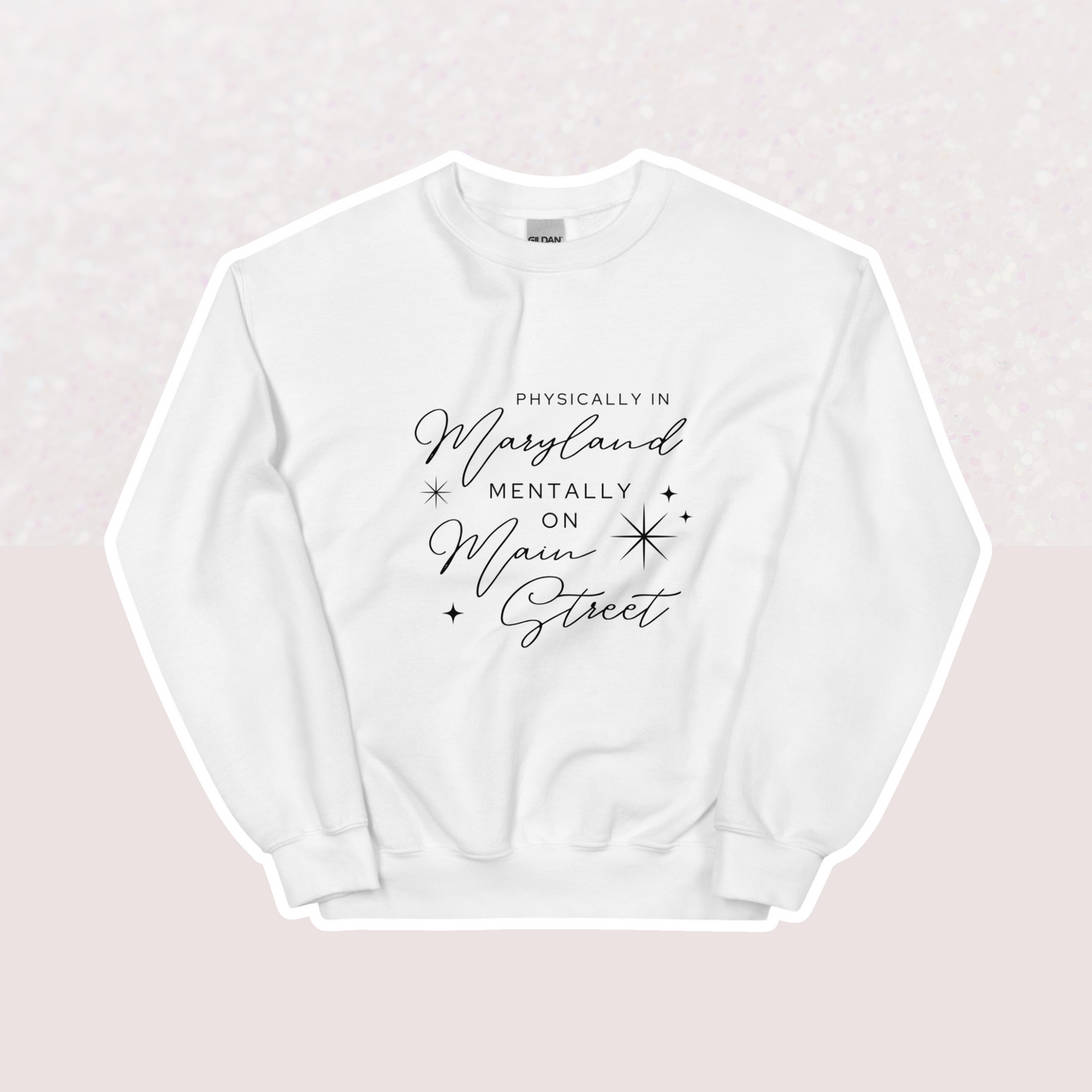 Mentally on Main MD Crewneck | White