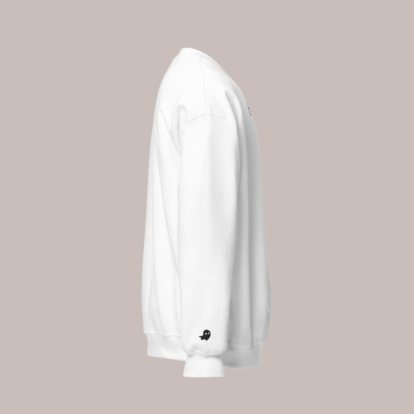 Embroidered Boo Crewneck | White