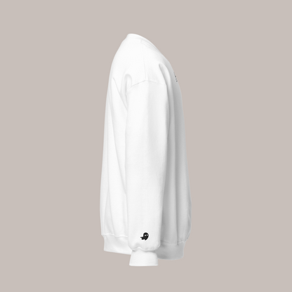 Embroidered Boo Crewneck | White