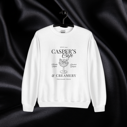 Casper's Cafe Crewneck | White