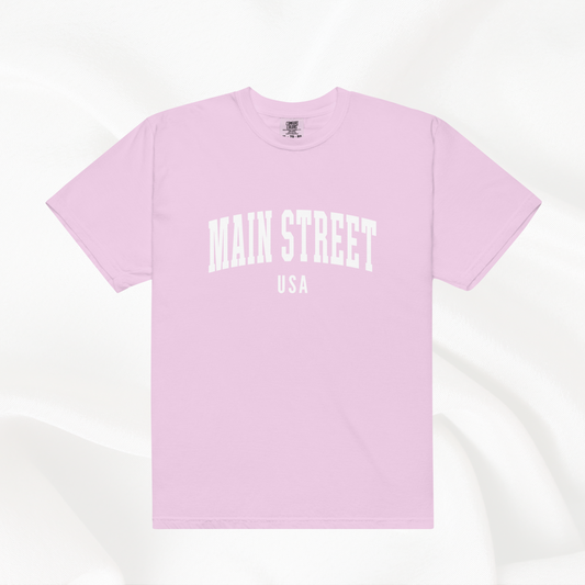Main Street USA Comfort Colors T-shirt | Orchid (White Print)