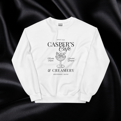 Casper's Cafe Crewneck | White