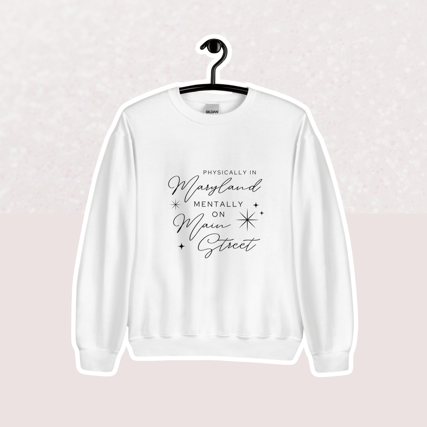 Mentally on Main MD Crewneck | White