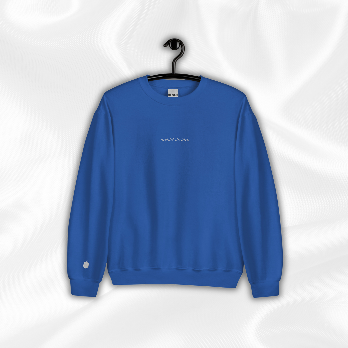 Embroidered Dreidel Crewneck | Royal Blue