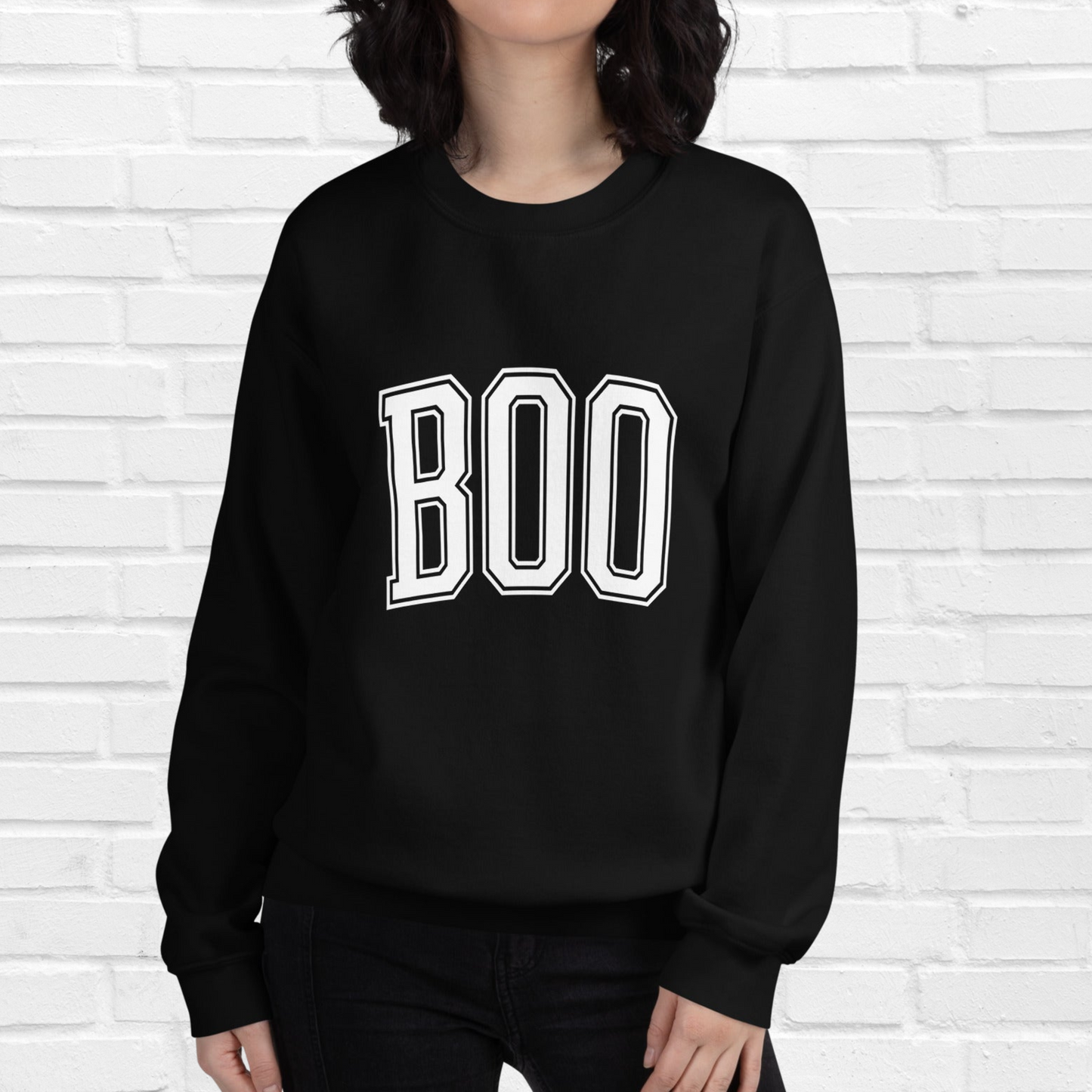 Boo Halloween Crewneck | Black