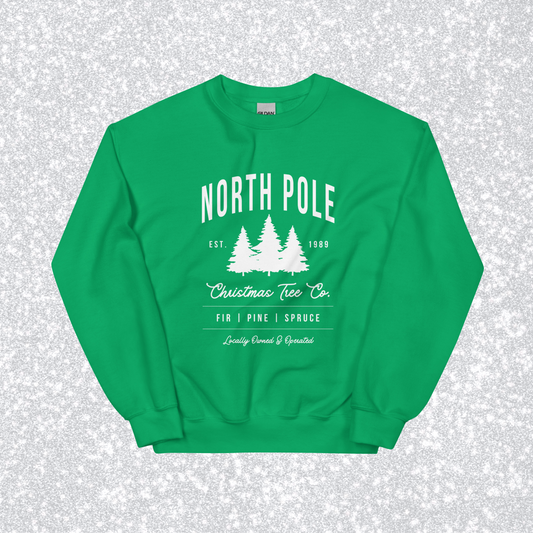 North Pole Christmas Tree Co. Crewneck | Irish Green