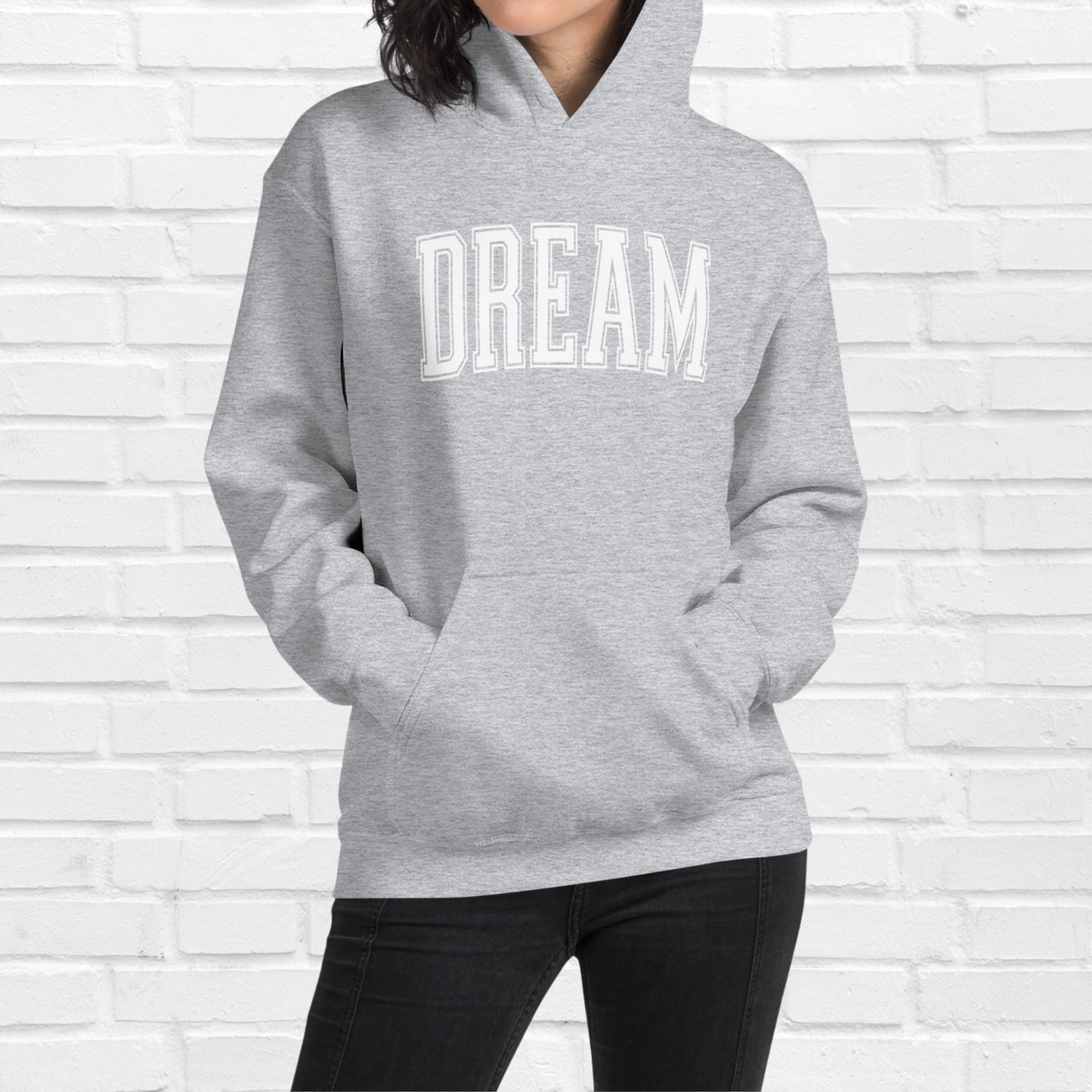 Varsity Dream Hoodie | Gray (White Print)