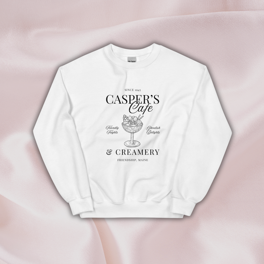 Casper's Cafe Crewneck | White