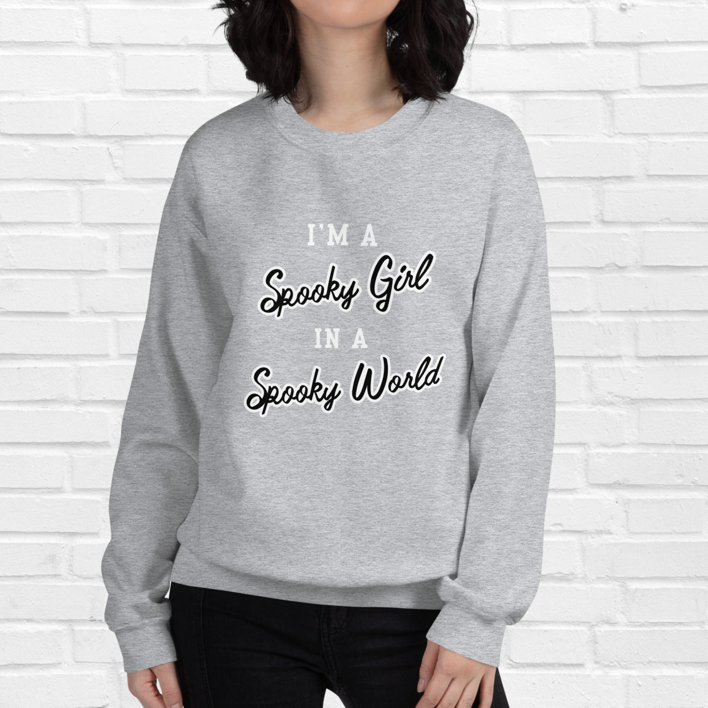 Spooky Girl Crewneck | Sport Gray