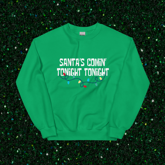 Santa's Comin' Crewneck | Irish Green