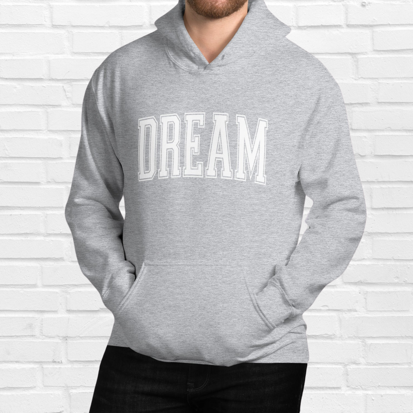 Varsity Dream Hoodie | Gray (White Print)