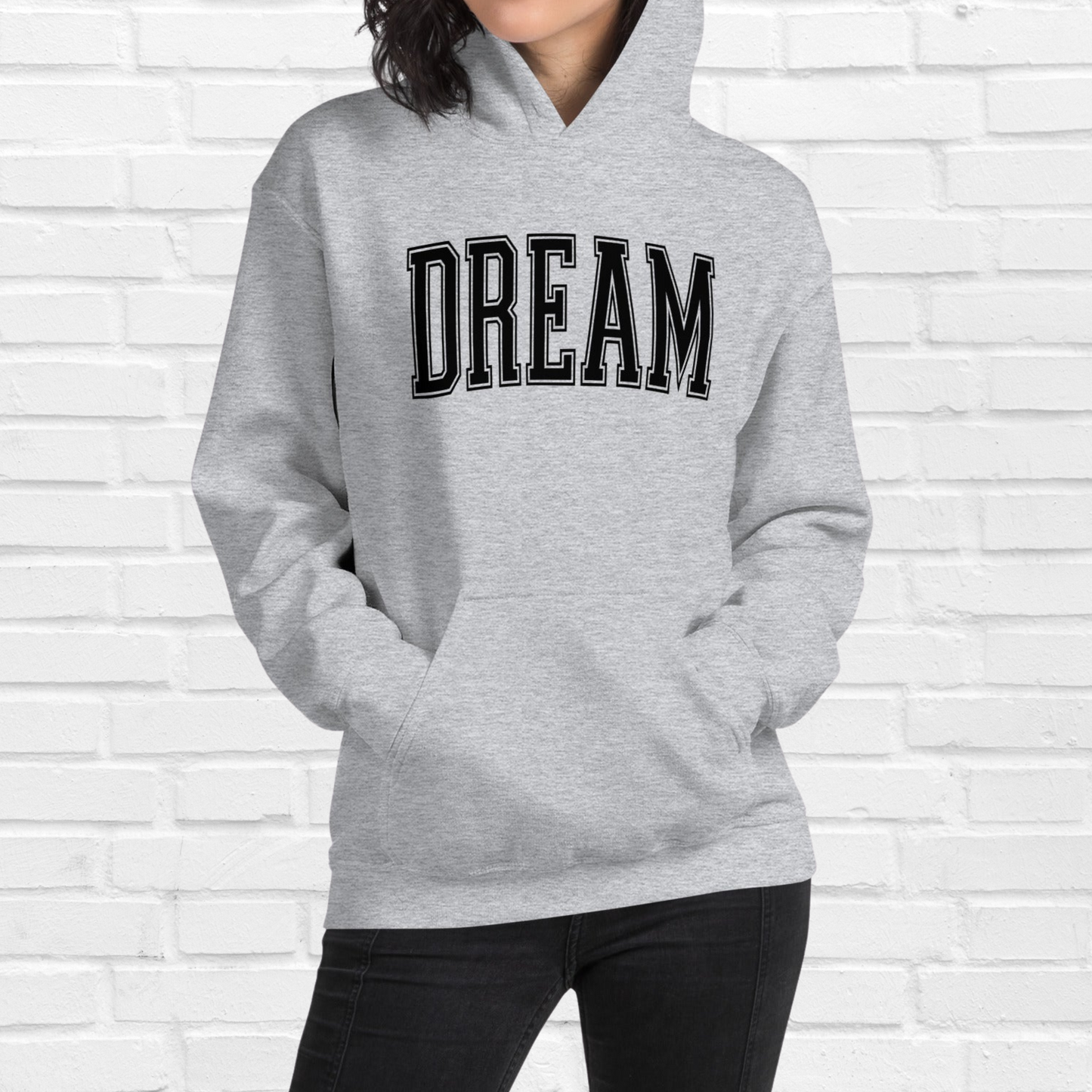 Varsity Dream Hoodie | Gray (Black Print)