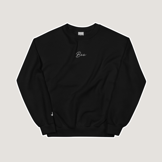 Embroidered Boo Crewneck | Black