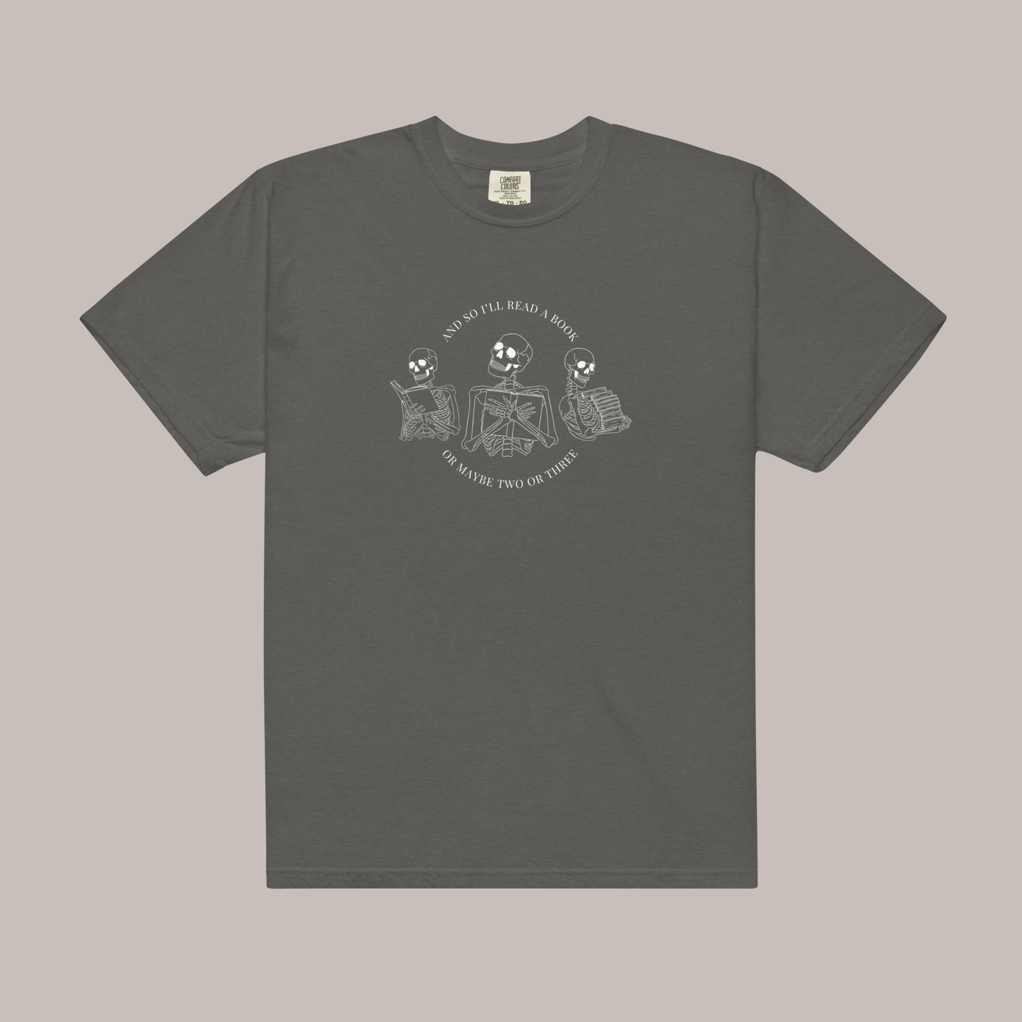 Literary Skeletons Comfort Colors Tee | Pepper