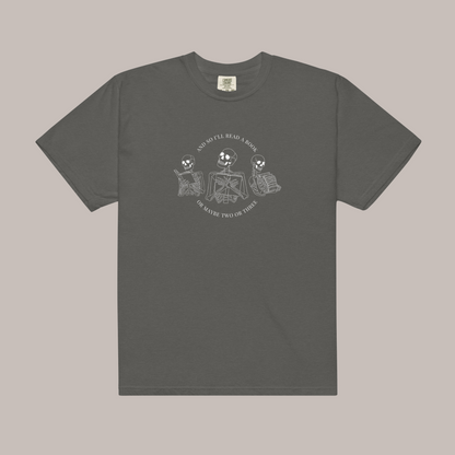 Literary Skeletons Comfort Colors Tee | Pepper