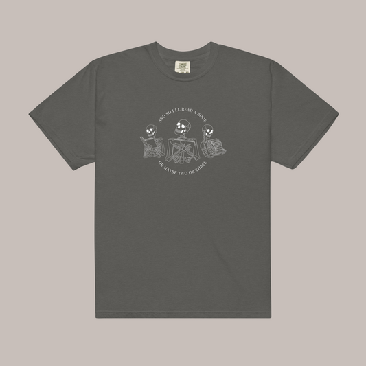 Literary Skeletons Comfort Colors Tee | Pepper